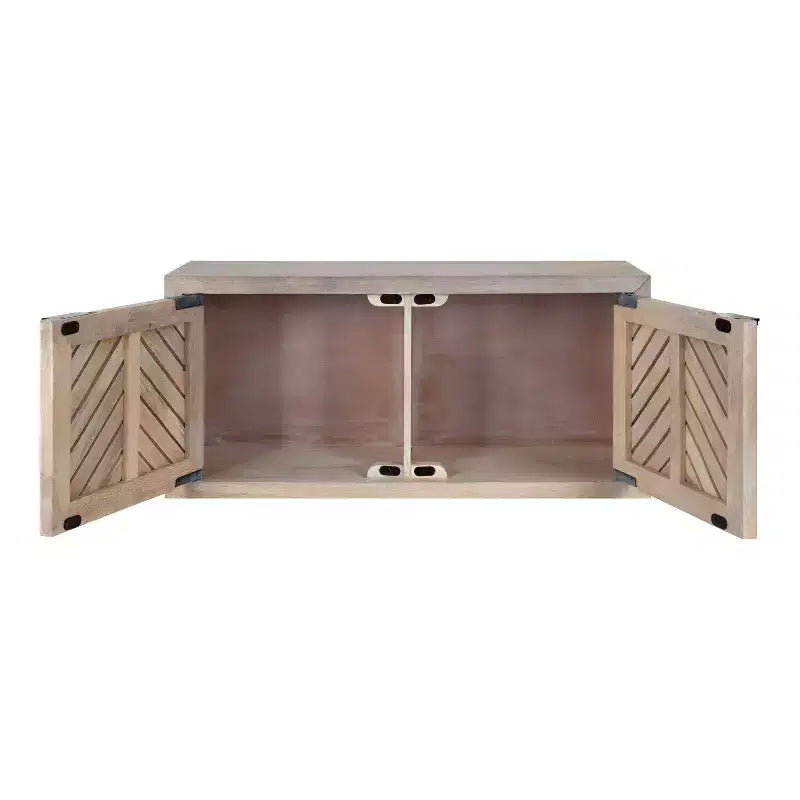 Armario de pared costero Mezzeta de 30" x 10" x 14" con puertas, madera de mango