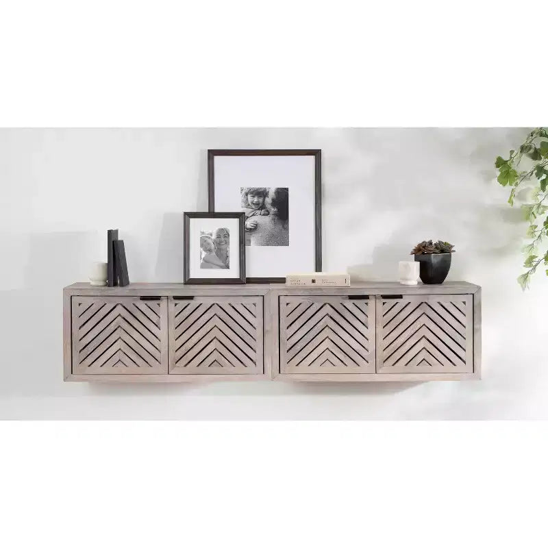 Armario de pared costero Mezzeta de 30" x 10" x 14" con puertas, madera de mango