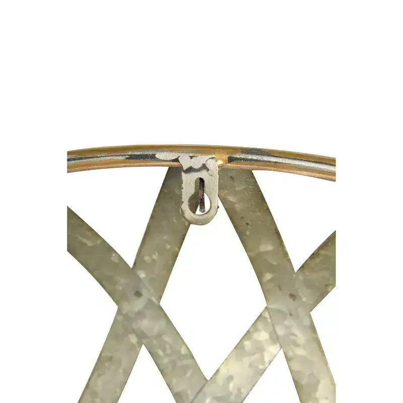 Espejo de pared redondo de metal con acabado dorado y galvanizado: Marco de hierro, no requiere montaje, para montar en la pared