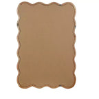 Espejo decorativo de madera maciza con forma de rectángulo ondulado de 24 x 36 para dormitorio, baño, sala de estar, madera natural