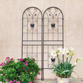 MAYEERTY 2-Pack 71x19.7in Metal Garden Trellis - Rustproof, Black, for Outdoor Climbing Plants & Flowers