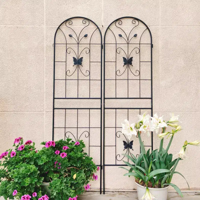 MAYEERTY 2-Pack 71x19.7in Metal Garden Trellis - Rustproof, Black, for Outdoor Climbing Plants & Flowers