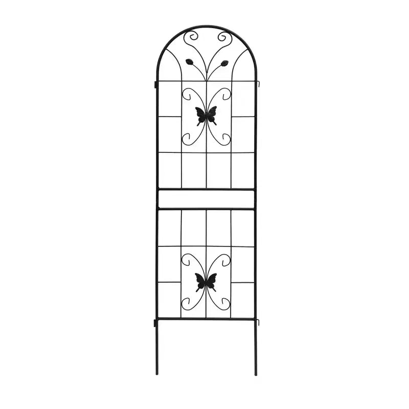 Paquete de 2 celosías metálicas de jardín de 180x50 cm - Inoxidables, negras, para plantas trepadoras y flores de exterior