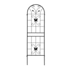 Paquete de 2 celosías metálicas de jardín de 180x50 cm - Inoxidables, negras, para plantas trepadoras y flores de exterior