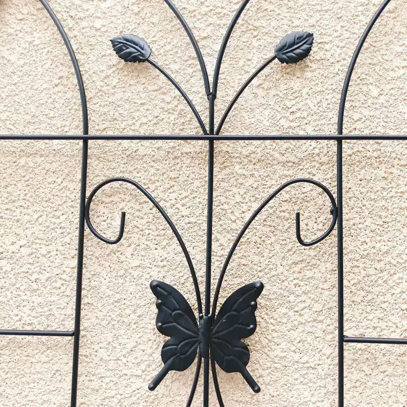 Paquete de 2 celosías metálicas de jardín de 180x50 cm - Inoxidables, negras, para plantas trepadoras y flores de exterior