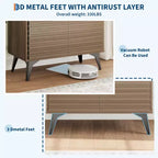 Mueble bajo estriado - Aparador con patas de metal y estantes para sala de estar y recibidor