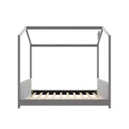 Cama de terciopelo tamaño matrimonial de madera color gris