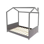 Cama de terciopelo tamaño matrimonial de madera color gris