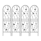 Paquete de 2 celosías de metal para jardín de 71 x 19.7 pulgadas - Inoxidables, con decoración de libélula negra, para plantas trepadoras y flores de exterior