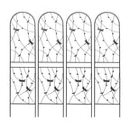 Paquete de 2 celosías de metal para jardín de 71 x 19.7 pulgadas - Inoxidables, con decoración de libélula negra, para plantas trepadoras y flores de exterior
