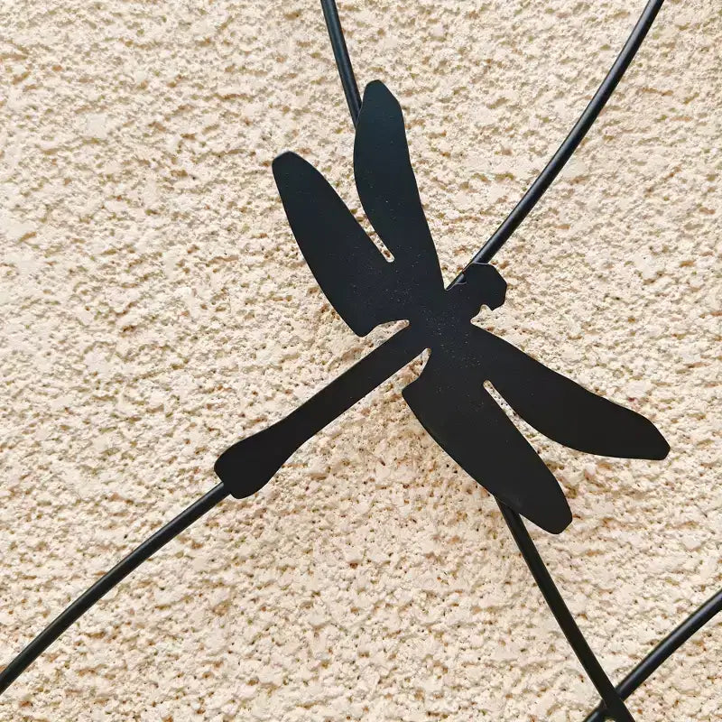 Paquete de 2 celosías de metal para jardín de 71 x 19.7 pulgadas - Inoxidables, con decoración de libélula negra, para plantas trepadoras y flores de exterior