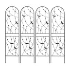 Paquete de 2 celosías de metal para jardín de 71 x 19.7 pulgadas - Inoxidables, con decoración de libélula negra, para plantas trepadoras y flores de exterior