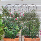 Paquete de 2 celosías de metal para jardín de 71 x 19.7 pulgadas - Inoxidables, con decoración de libélula negra, para plantas trepadoras y flores de exterior