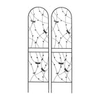 Paquete de 2 celosías de metal para jardín de 71 x 19.7 pulgadas - Inoxidables, con decoración de libélula negra, para plantas trepadoras y flores de exterior