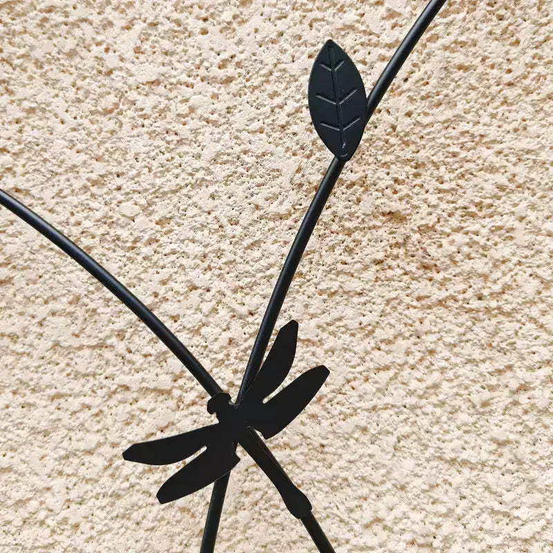 Paquete de 2 celosías de metal para jardín de 71 x 19.7 pulgadas - Inoxidables, con decoración de libélula negra, para plantas trepadoras y flores de exterior