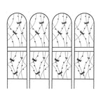 Paquete de 2 celosías de metal para jardín de 71 x 19.7 pulgadas - Inoxidables, con decoración de libélula negra, para plantas trepadoras y flores de exterior