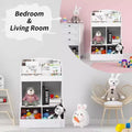 3-Tier Wooden Kids' Toy Organizer & Bookshelf - 4-Room Storage System