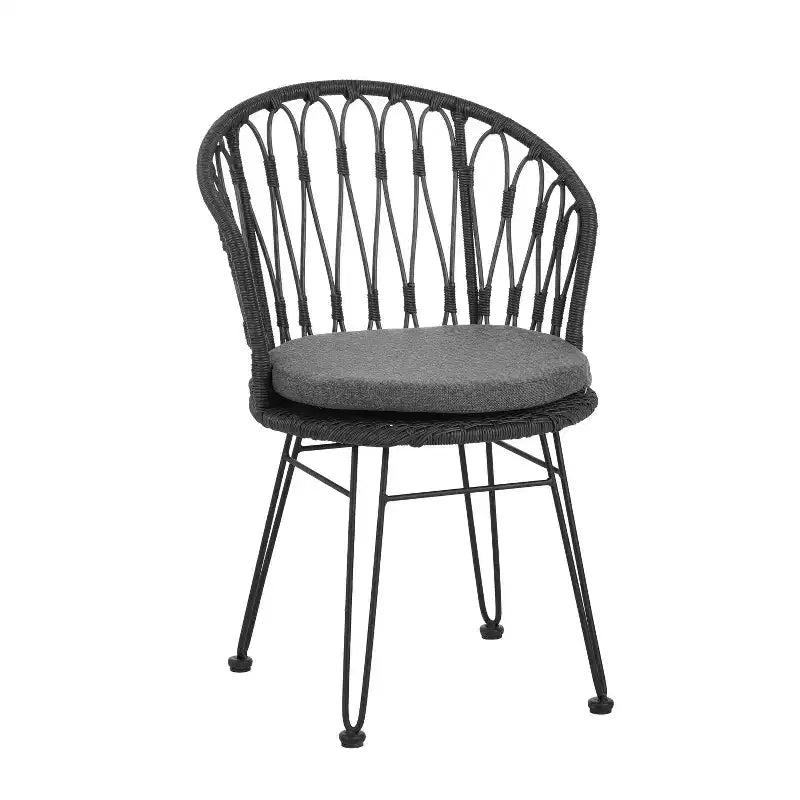 Juego de 2 sillas con 2 cojines grises, asientos cómodos para sala de estar y comedor