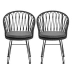 Juego de 2 sillas con 2 cojines grises, asientos cómodos para sala de estar y comedor