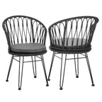 Juego de 2 sillas con 2 cojines grises, asientos cómodos para sala de estar y comedor