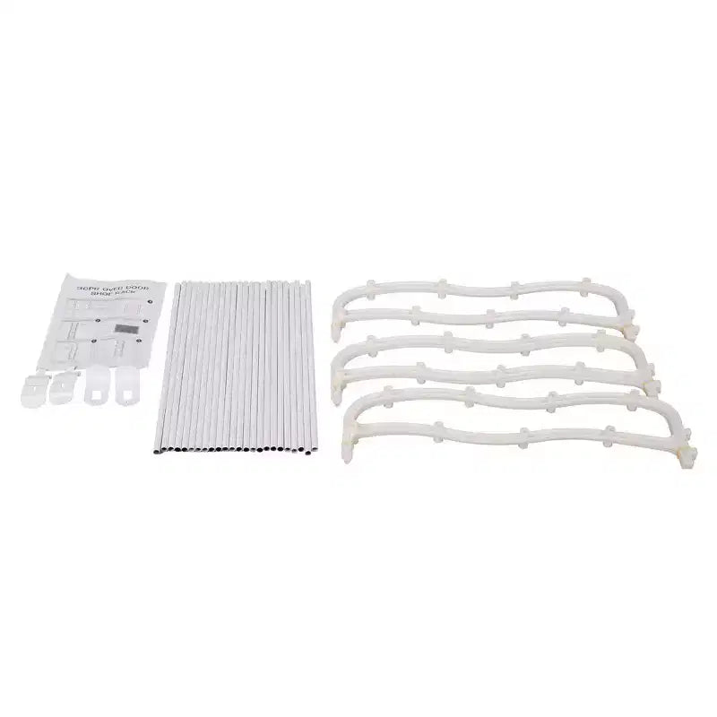 Zapateros de hierro blanco de 12 niveles y 50 cm de ancho