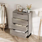 4 Cómodas para dormitorio, Cómoda alta de 41.7 pulgadas, Armario de cajones vertical independiente con almacenamiento, Cajonera de madera para sala de estar, pasillo