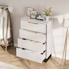 4 Cómodas para dormitorio, Cómoda alta de 41.7 pulgadas, Armario de cajones vertical independiente con almacenamiento, Cajonera de madera para sala de estar, pasillo