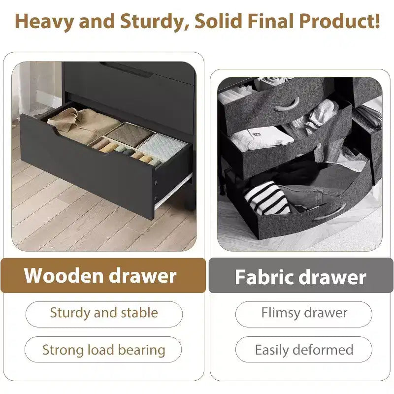 4 Cómodas para dormitorio, Cómoda alta de 41.7 pulgadas, Armario de cajones vertical independiente con almacenamiento, Cajonera de madera para sala de estar, pasillo