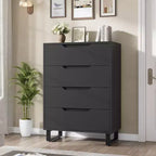 4 Dresser for Bedroom, 41.7 Tall Dresser, Freestanding Vertical Drawer Cabinet with Storage, Wooden Closet Storage Chest for Living Room, Hallway