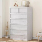 7 Drawer Dresser for Bedroom, 46 Tall Modern 7 Chest of Drawers with Large Drawers Storage, Wooden Dresser Organizer for Living Room, Entryway