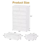 Cómoda de 7 cajones para dormitorio, cómoda moderna alta de 46 pulgadas con 7 cajones grandes de almacenamiento, organizador de cómoda de madera para sala de estar, entrada