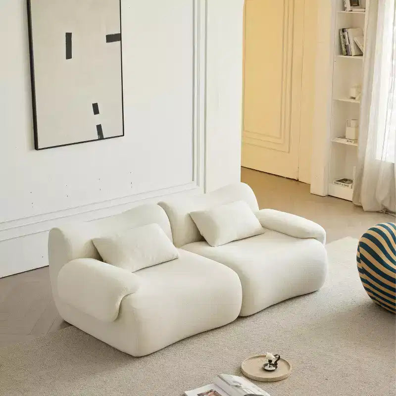 GDFStudio Peacock Modular Boucle Fabric and Compressed Memory Foam Sectional Sofa