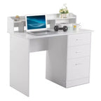 Escritorio de computadora rectangular de 43.31 pulgadas de ancho con estantería superior