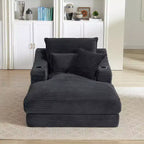 Sofá comprimido de un solo asiento de gran tamaño con portavasos y bolsillo, sillón reclinable de pana con doble capa sintética, fundas lavables, capacidad de 136 kg