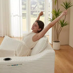Sofá comprimido de un solo asiento de gran tamaño con portavasos y bolsillo, sillón reclinable de pana con doble capa sintética, fundas lavables, capacidad de 136 kg