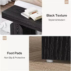 Banco moderno de 59 pulgadas, banco tapizado negro para pie de cama, dormitorio, sala de estar, entrada