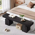 Banco moderno de 59 pulgadas, banco tapizado negro para pie de cama, dormitorio, sala de estar, entrada