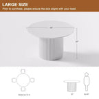 Mesa de comedor redonda de madera de 46 pulgadas, mesa de cocina circular con base de listones de madera, mesas de cena modernas estilo casa de campo para cocina, sala de estar, natural