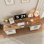 Escritorio ejecutivo de granja de 59 pulgadas con cajón para archivos, gabinete de almacenamiento y 3 cajones, mesa de computadora de madera para trabajar y estudiar