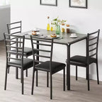 Juego de mesa de cocina para 5 personas, juego de mesa de comedor de madera de 4 piezas con 4 sillas para espacios pequeños, juego de comedor pequeño moderno de altura de mostrador para cocina