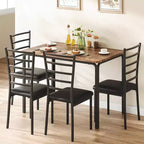Juego de mesa de cocina para 5 personas, juego de mesa de comedor de madera de 4 piezas con 4 sillas para espacios pequeños, juego de comedor pequeño moderno de altura de mostrador para cocina