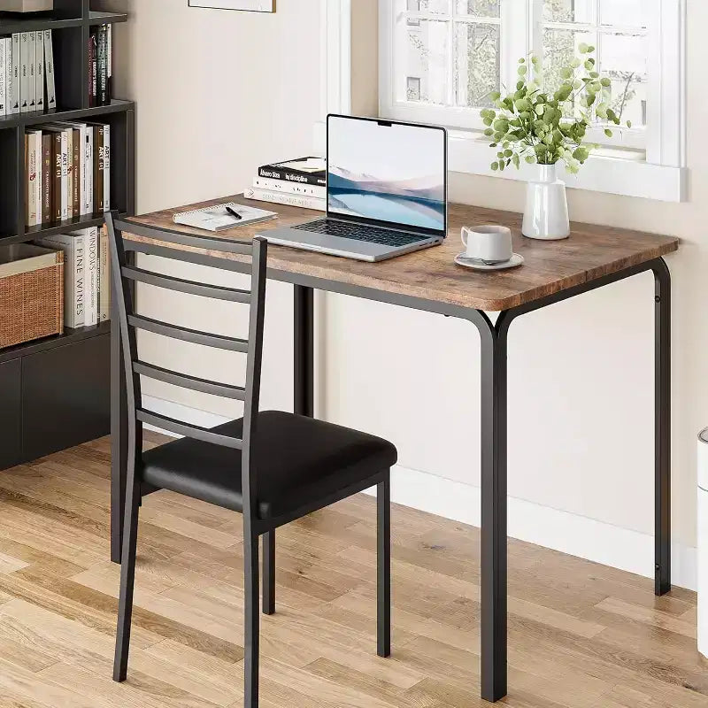 Juego de mesa de cocina para 5 personas, juego de mesa de comedor de madera de 4 piezas con 4 sillas para espacios pequeños, juego de comedor pequeño moderno de altura de mostrador para cocina