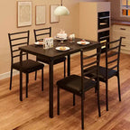 Juego de mesa de cocina para 5 personas, juego de mesa de comedor de madera de 4 piezas con 4 sillas para espacios pequeños, juego de comedor pequeño moderno de altura de mostrador para cocina