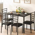 Juego de mesa de cocina para 5 personas, juego de mesa de comedor de madera de 4 piezas con 4 sillas para espacios pequeños, juego de comedor pequeño moderno de altura de mostrador para cocina