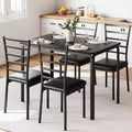 Kitchen Table Set for 5, 4 Piece Wooden Dining Table Set with 4 Chairs for Small Space, Modern Counter Height Small Dinette Set for Kitchen