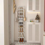Tree City - 62'' Tall 10-Tier Slim Shoe Rack with Side Hooks for Entryway, Bedroom & Closet,Holds 10-20 Pairs