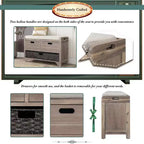 Banco de almacenamiento Hansen de madera de acacia con cajones y cesta extraíble