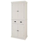 Mueble de despensa de madera blanca de 29.92 pulgadas con estantes ajustables