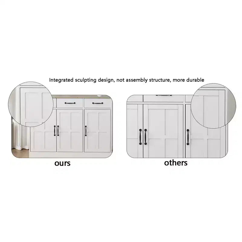 Mueble de despensa de madera blanca de 29.92 pulgadas con estantes ajustables