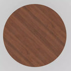Mesa de comedor redonda de 46" para 4 personas con tablero de borde arqueado y patas de pedestal estriadas para sala de estar, comedor, café, oficina, nogal